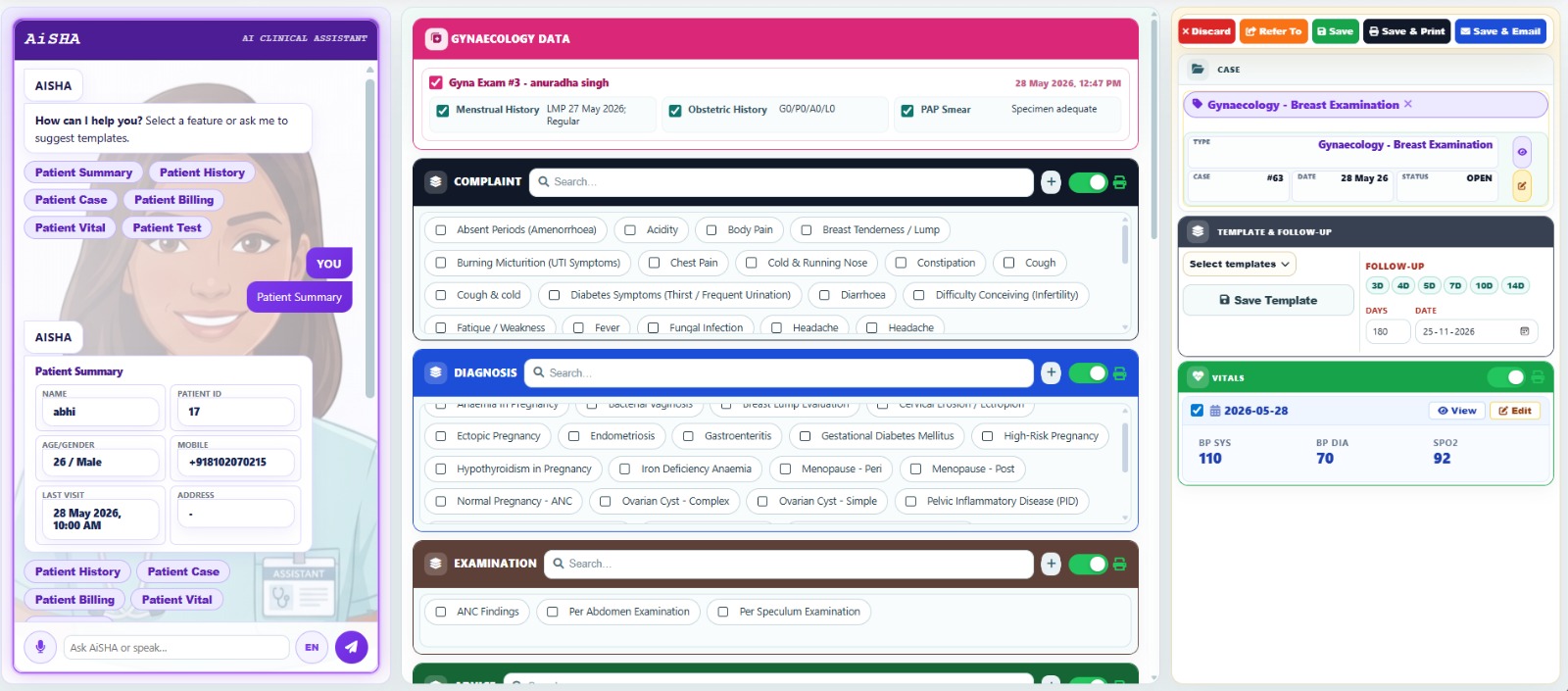 Clinical EMR dashboard