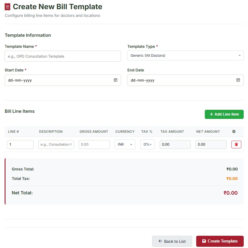 Hospital billing workflow